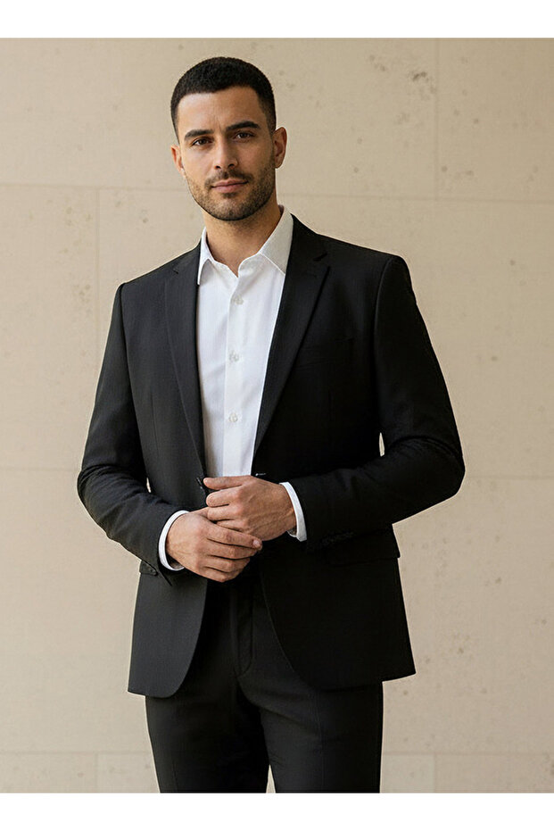 HERRINGBONE LINEN SUIT BLAZER