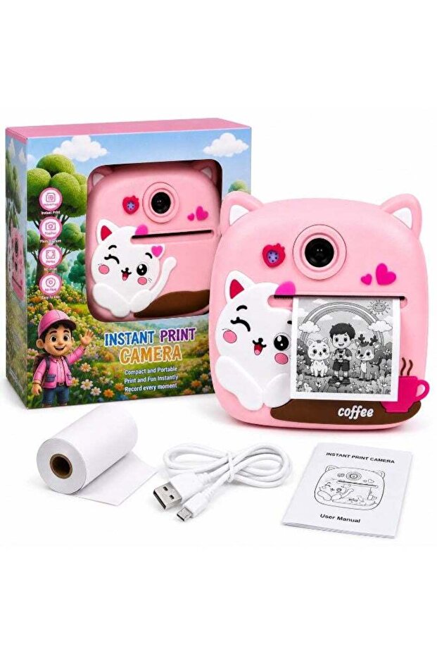 Cat-Themed Kids' Instant Print Camera