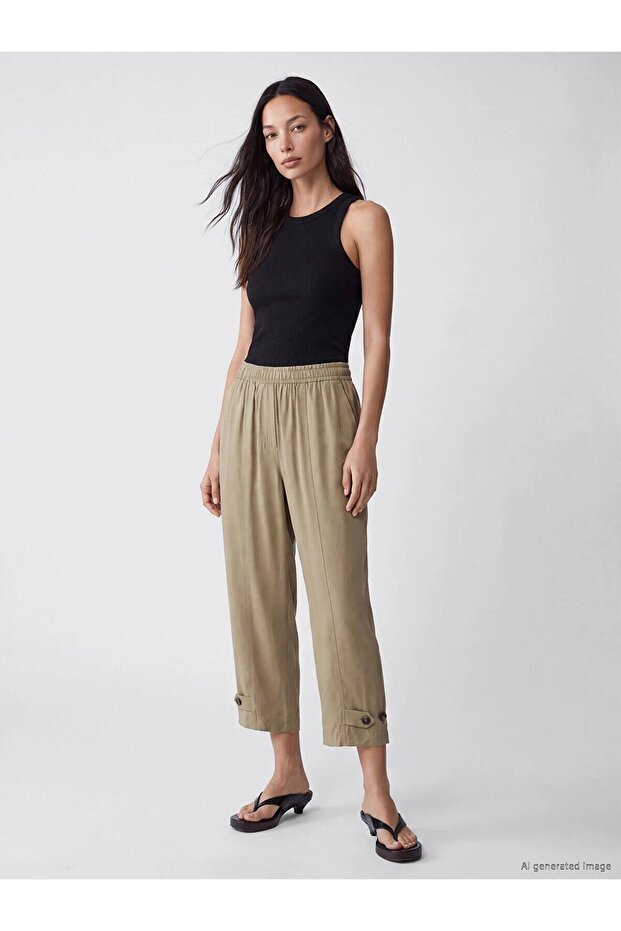 Elastic Waist Modal Blend Women's Trousers (W6)