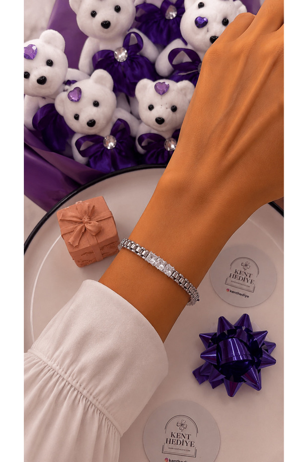 Women's Silver Color Zircon Stone Waterway Steel Bracelet – Stylish and Elegant Design