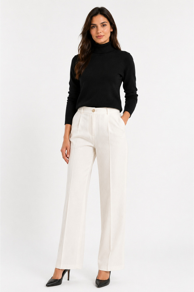 Women's Black Turtleneck Knitwear Sweater