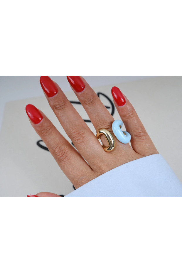 Yzk604 Pastel Blue Ring with Detail