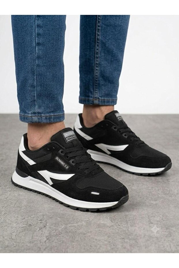 Men's Black Orthopedic Sole Casual Sneaker Walking Shoes