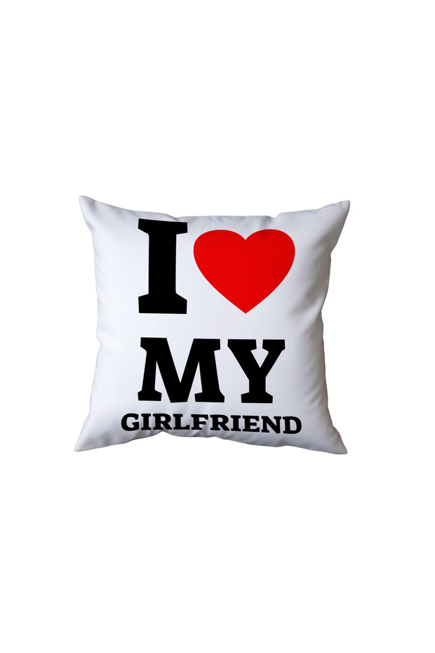I Love My Girlfriend Pillow, Gift for Lover