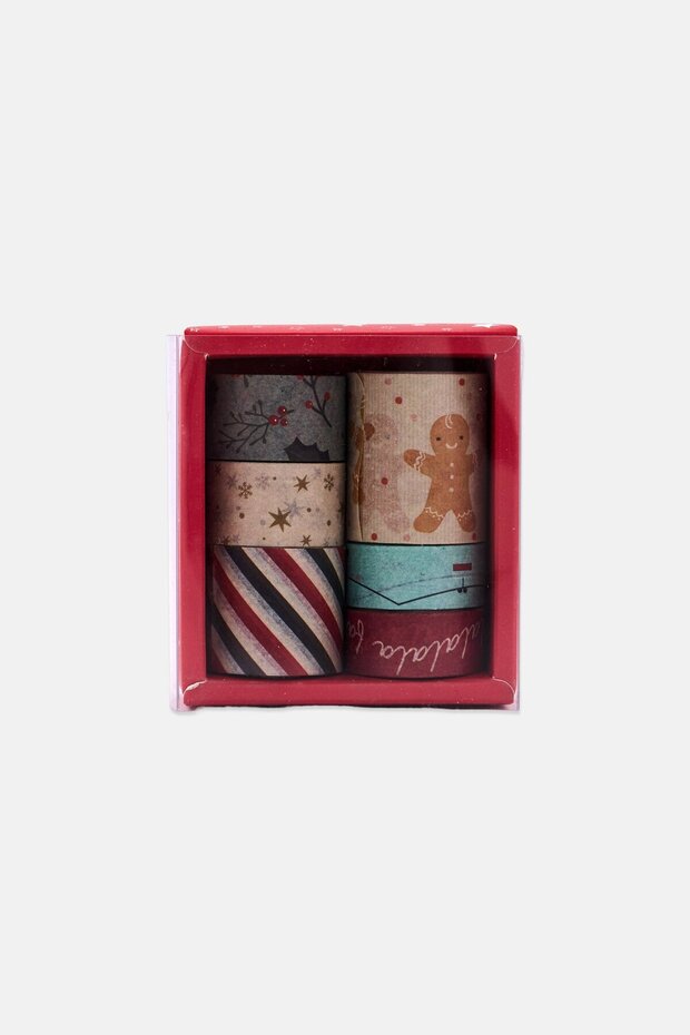 6Pcs Christmas Print Washi Tape