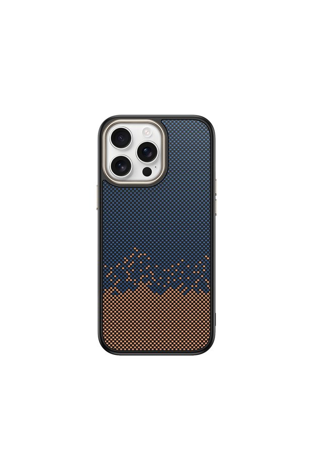 iPhone 14 Pro Max Case Carbon Look Magsafe Camera Raised Patterned Silicone Senk
