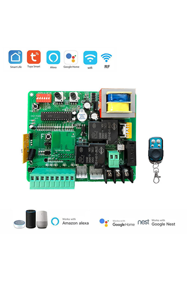 لوحة تحكم 1RC 220V-230V AC من تويا واي فاي للتحكم في محرك البوابة المنزلقة مع مؤشر LED كهربائي D