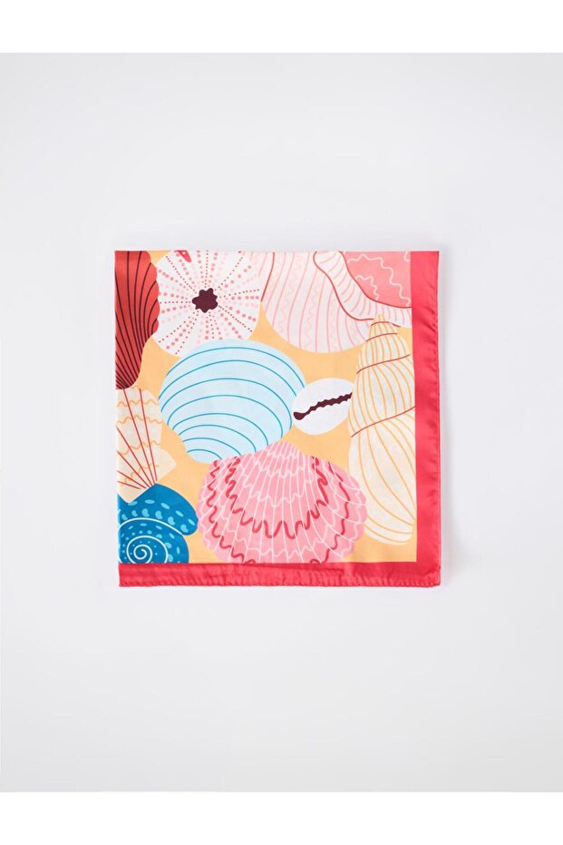 Pink Sea Shell Patterned Scarf