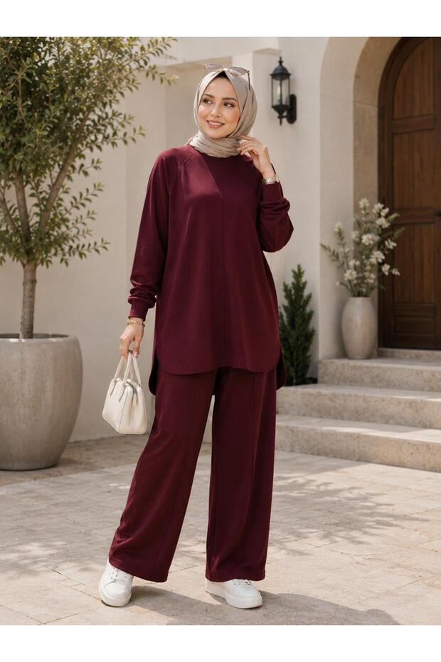 Nervür Stitched Modal Fabric Tesuture Double Suit