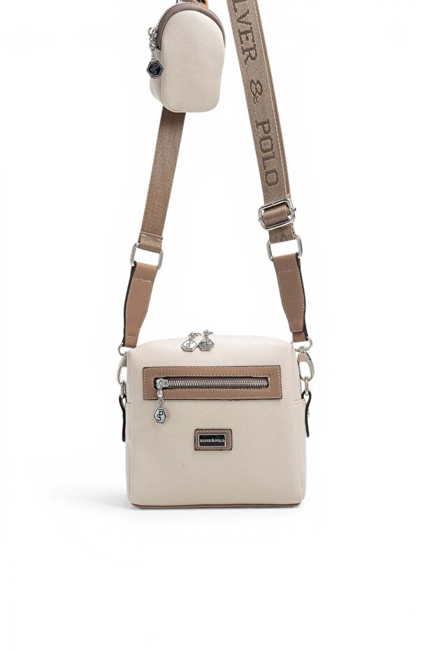Beige - Latte Plain Women's Crossbody Bag Sp1038
