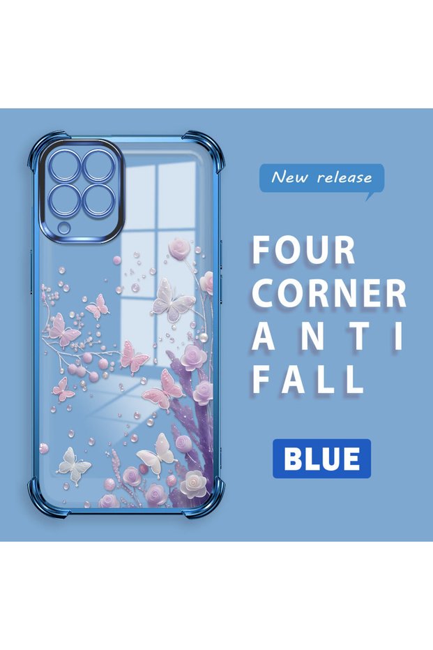 Samsung Galaxy M33 Compatible Transparent Back Four Corners Reinforced Impact Protection Silicone Case