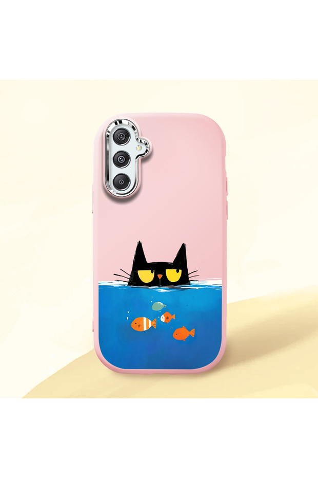 Pink Silicone Case with Shock-Absorbing Camera Protection Compatible with Samsung Galaxy M34