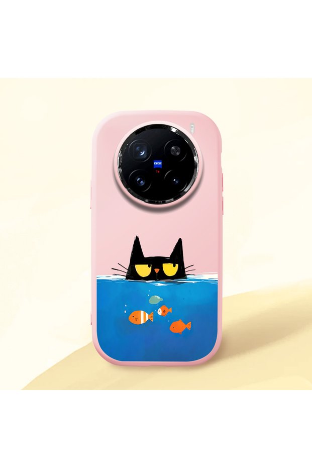 Vivo X200 Pro Compatible Shock-Absorbing Camera Protected Pink Silicone Case