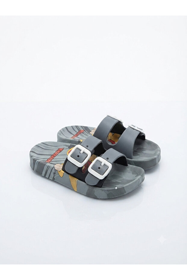 Boy's Non-Slip Beach Bath Daily Slippers with Buckle