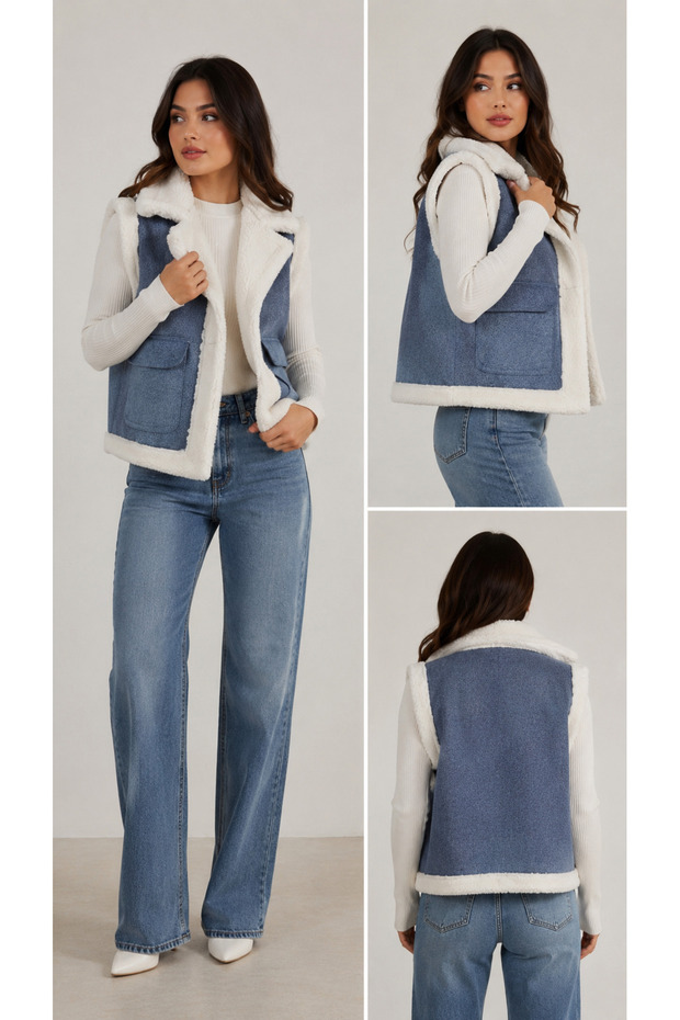 Women's Blue Denim Vest