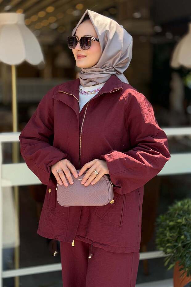 Vespa Raglan Sleeve High Collar Zippered Bomber Jacket