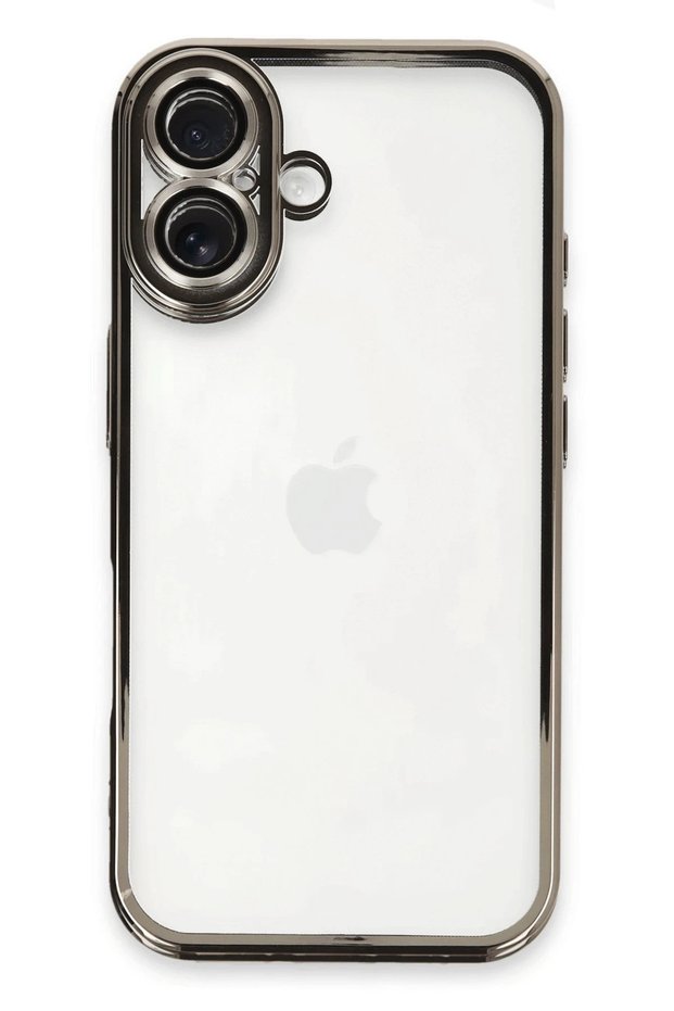 حافظة ACONCEPT لهاتف iPhone 16 مصنوعة من السيليكون مع عدسة - (95005) رمادي تيتانيوم