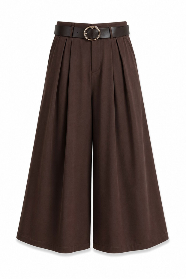 Woven Modal Belted Trousers