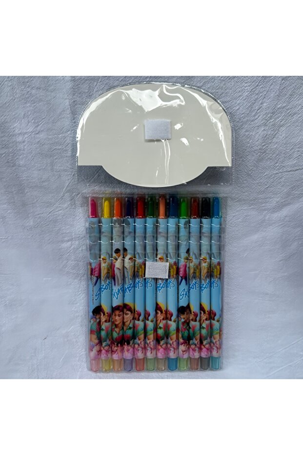 Bandai In stock A set Popular rotating crayons girl group style 12 colors cute drawing tools for kid