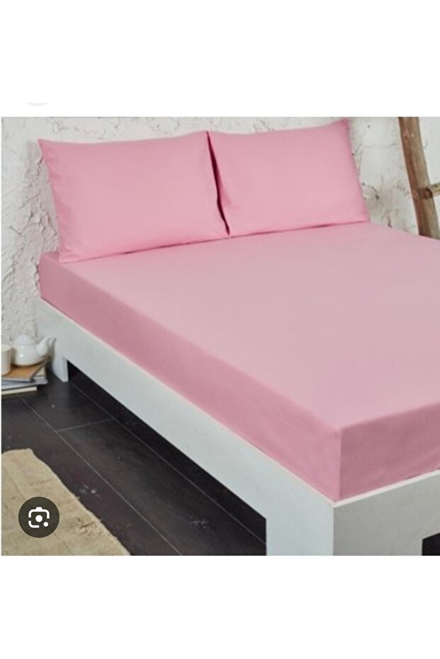 Double Fitted - Elastic Bed Sheet Set - Pink