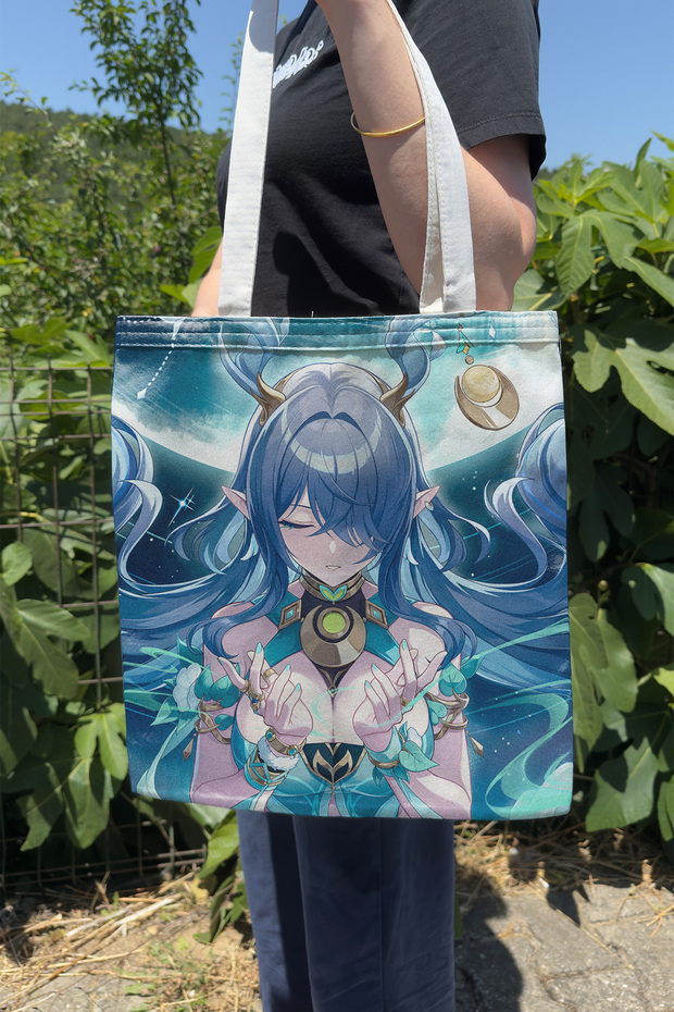 Lauma Genshin Impact V1 Double-Sided Canvas Print Tote Bag Anime Bag