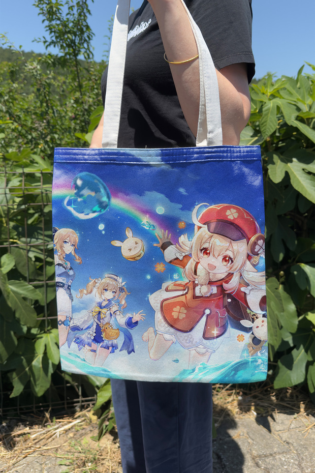 Klee Genshin Impact V4 Double Sided Canvas Print Tote Bag Anime Bag