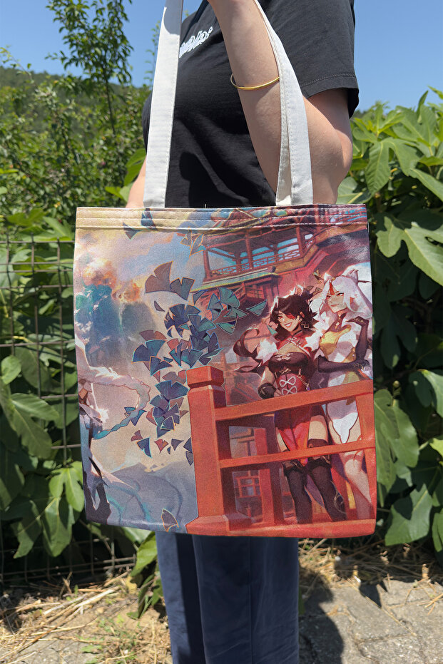 Beidou Genshin Impact V5 Double-Sided Canvas Print Tote Bag Anime Bag
