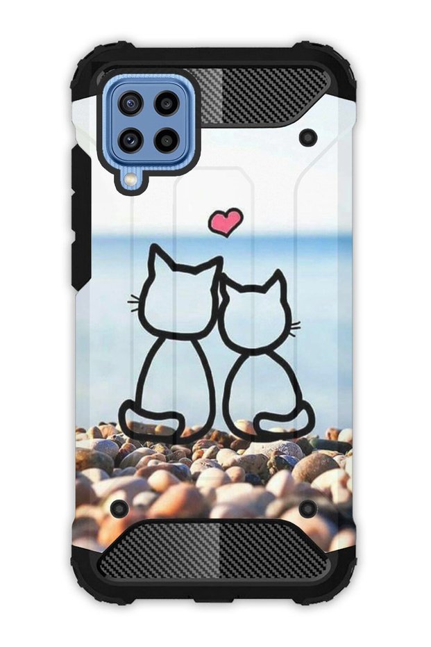 Galaxy M22-A22-M32 Case Army Tank Full Protection Anti-Shock Love of Cats