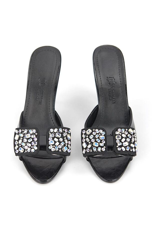 Noirvessa women's heeled slippers