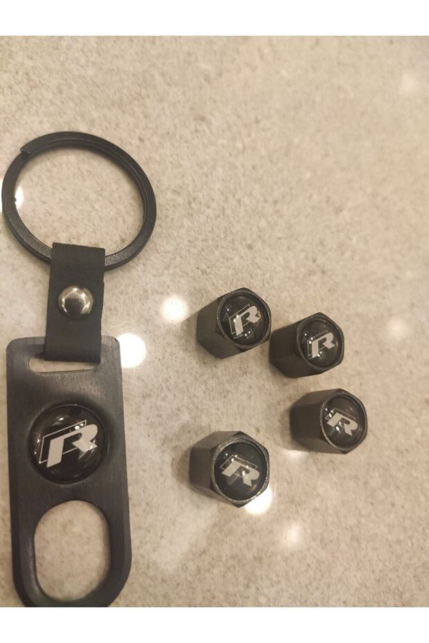 Metal Valve Cover and Keychain Set with Seat Logo