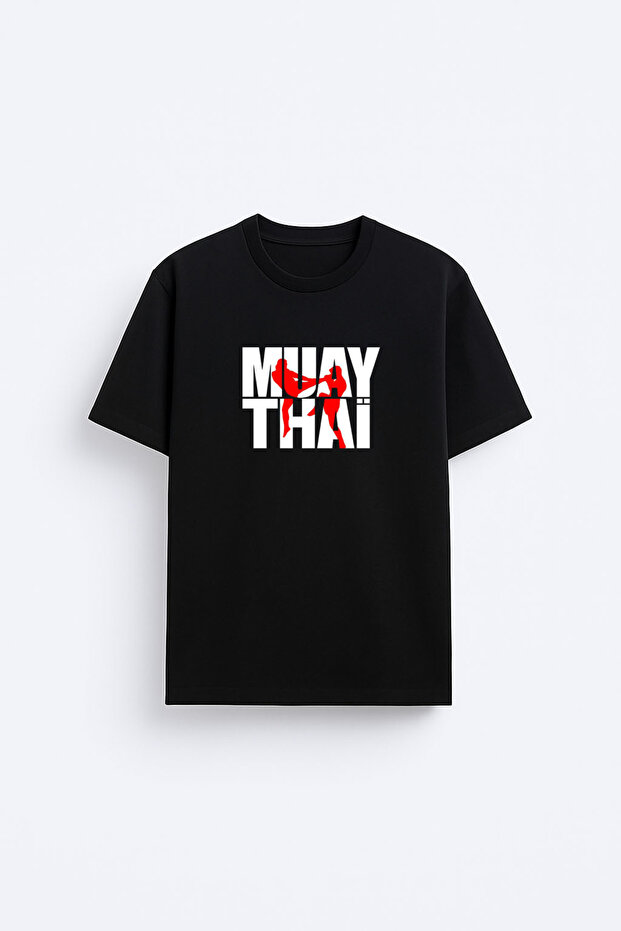Muay Thai Printed Cotton Black T-Shirt T-Shirt