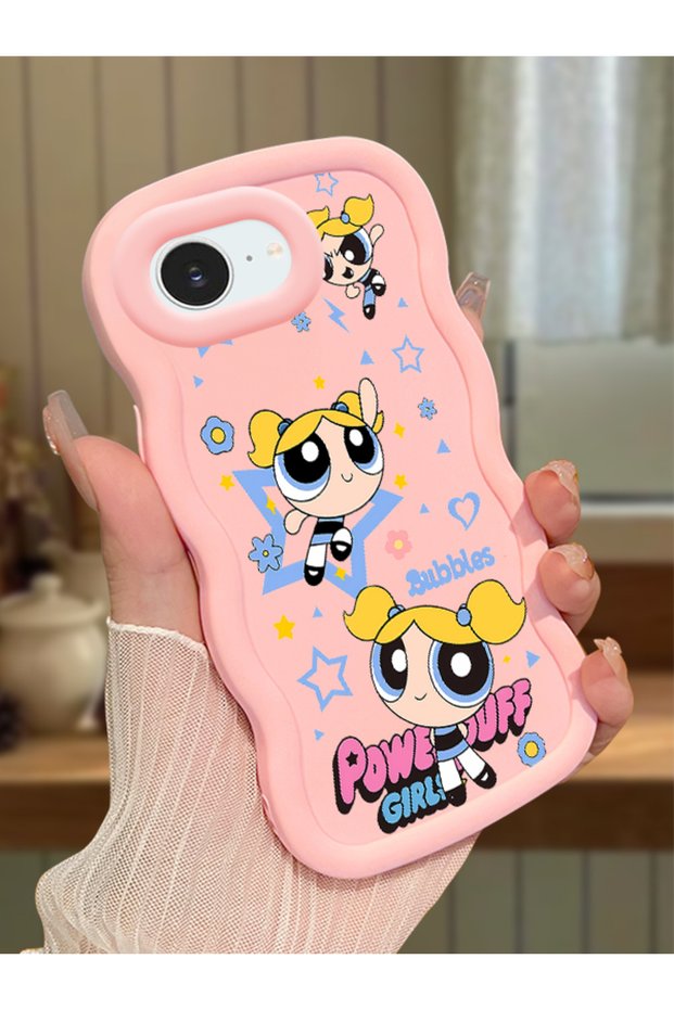 iPhone 17E Compatible Case Camera Protector Pink Silicone Couple Phone Case Cartoon Pattern