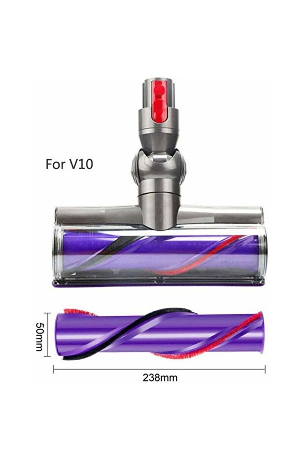 Large direct-drive roller brush for Dyson V10 vacuum cleaners.