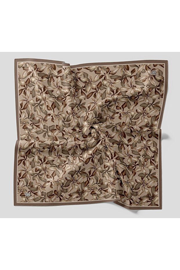 Women's Botanical Floral Pattern Sparkling Crystal Scarf with Silk Feel