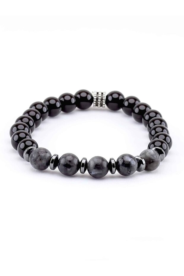 Natural Stone Onyx Labradorite Natural Stone Men's Bracelet Eub14Olbt Mental Power, Transformation and Stress Control