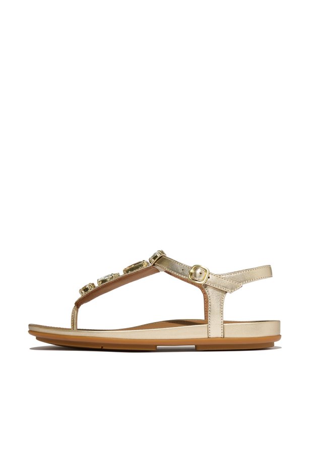 Women's Gracie Ultra-Jewel Leather T-Bar Sandals