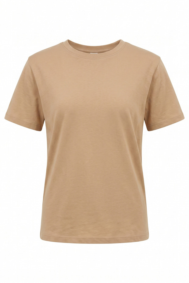 Boy's T-Shirt Beige Short Sleeve T-Shirt Basic Anti-Sweat Flexible Fabric 100% Cotton Seasonal T-Shirt Plain Unprinted (2-13 Years)