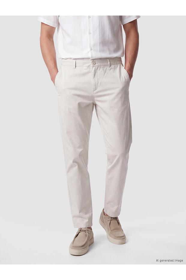 Özmarka New Season Beige Standard Fit Men's Trousers