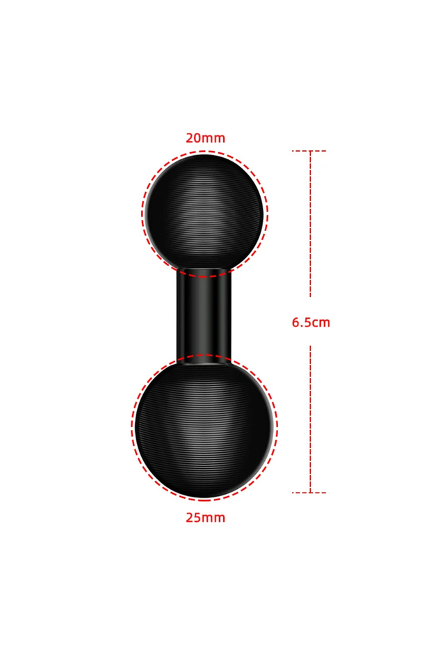 25mm to 20mm 17mm/20mm/25mm Ball Head Adapter Extended Double Ball Connecting Bracket for Gopro Inst