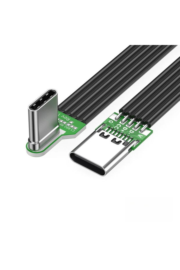 5cm 09 65W Fast Charging 2.0 Data Transfer Data Cables Flexible Flat Silicone USB C to USB C Cable L