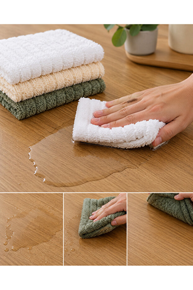 3 Pieces of Microfiber Cleaning Cloth for Glass and Mirrors, Leaves No Marks, Absorbs 250 ml of Water