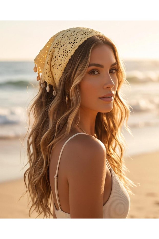 Decorated Knitwear Bandana with End Detail