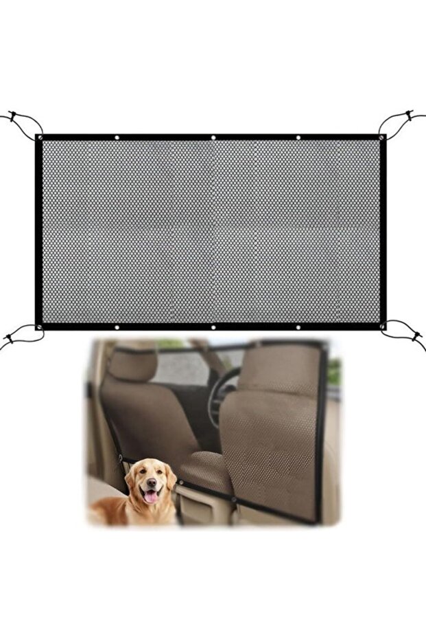 1 pc Car Barrier for Dogs - Car Partition Net with Rope, Partition Grid for Car Trunk, Rear Seat Barrier, Suitable for SUV and Small Car