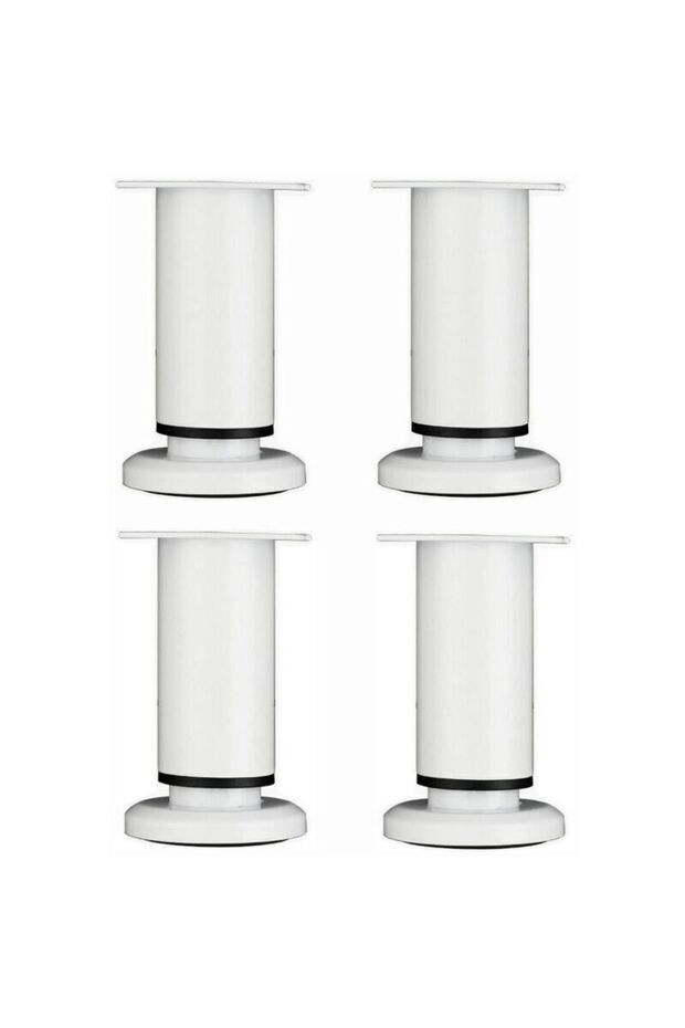 4-piece set of adjustable furniture legs, 12cm white round metal table legs, suitable for sofas, cabinets, and beds, with screws.