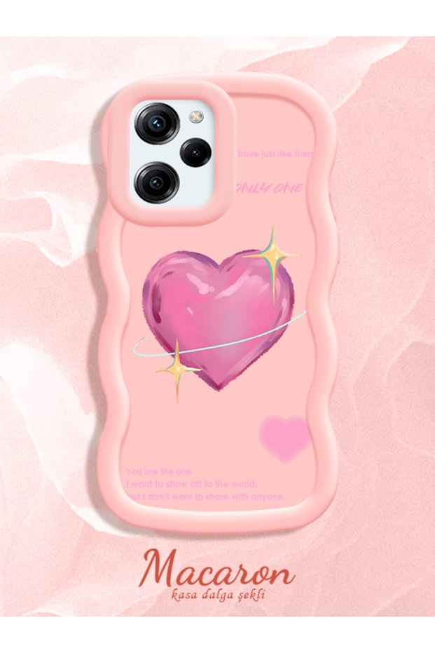 Poco X5 Pro 5g Compatible Silicone Phone Case with Sweet Pink Heart Motifs Three Color Options