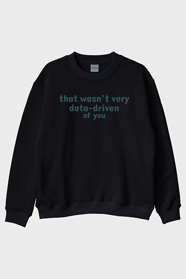 Data Driven Black Crew Neck Sweatshirt
