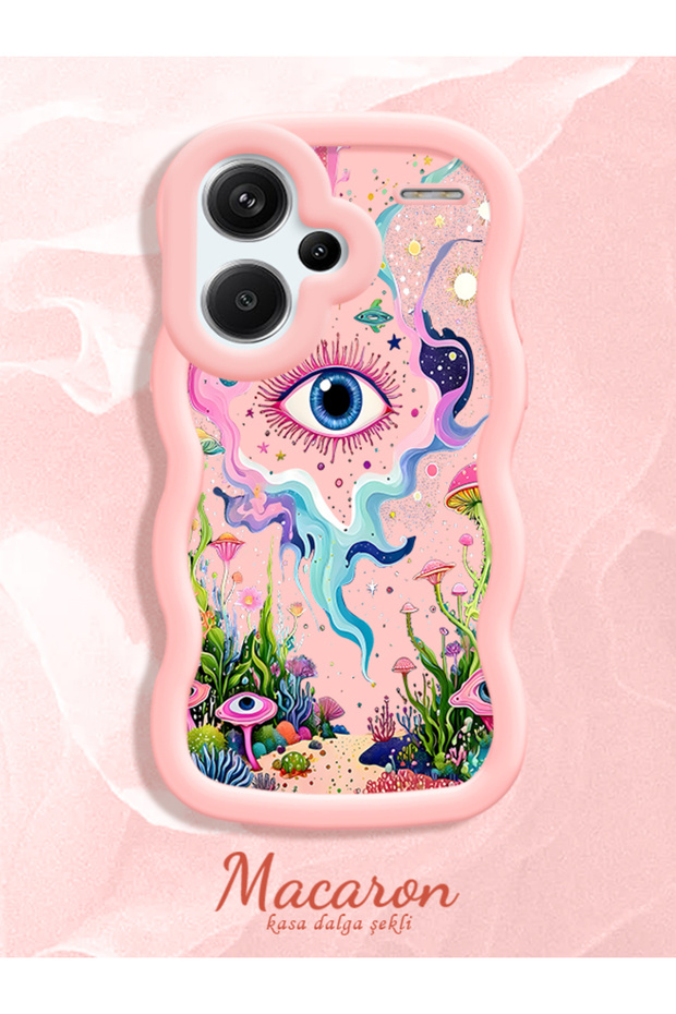 Redmi Note 13 Pro Plus+ 5g Compatible Colorful Psychedelic Eye Mushroom Drawing Flat Print Case
