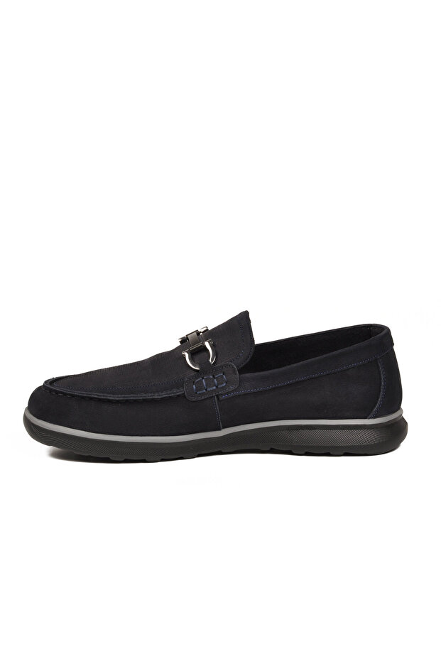 Navy Blue Nubuck Genuine Leather Comfortable Memory Foam Men's Casual Shoes Loafer Sensitive M762 m