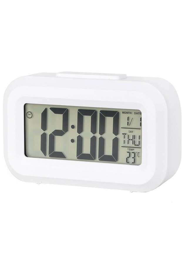 Mini LCD Digital Alarm Clock - Compact Decorative Alarm Clock - Displays time, date, timer, and temperature - Backlit - Compact Desktop/Bedroom...