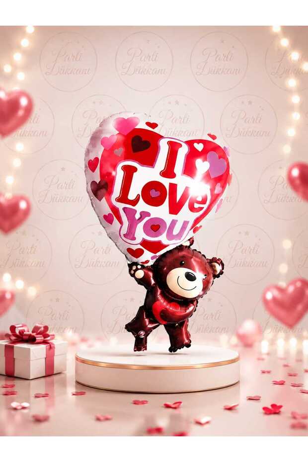 32 Inch I Love You Teddy Bear Foil Balloon Helium Compatible Large Size Valentine's Day Marriage Proposal Party Decoration